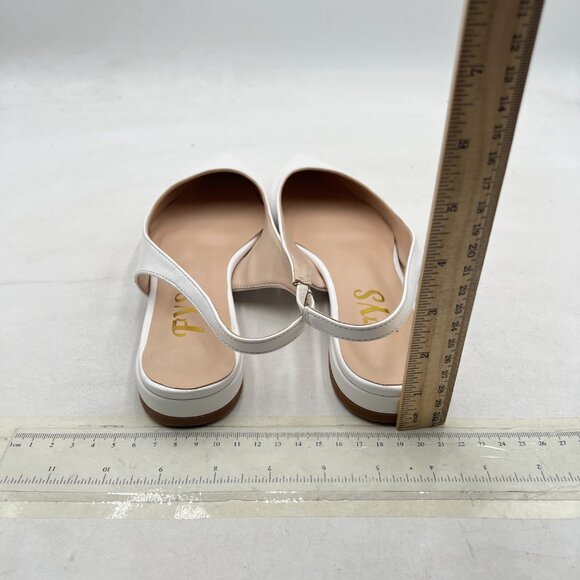FYS White Pointed Toe Pumps Comfortable Slip on Slingbacks Office Walking Shoes - Picture 5 of 8
